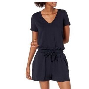 Daily Ritual romper shorts Super Soft‎ Terry short Sleeve Black Size small